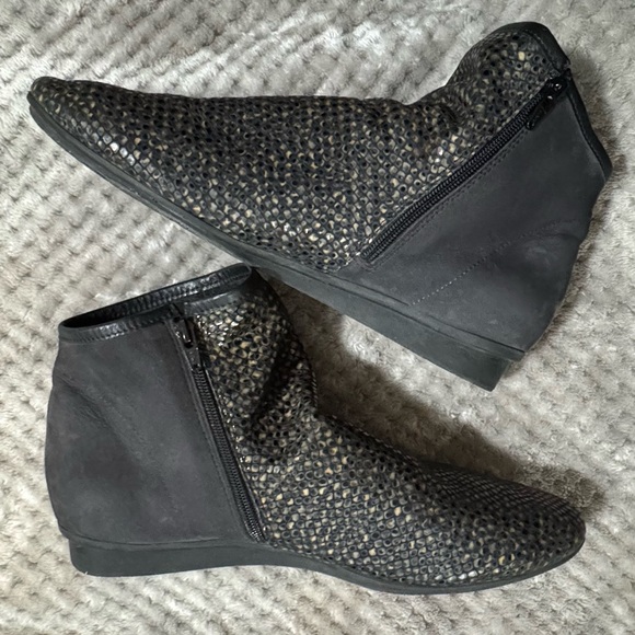 Arche Ninote ankle boot 39 (8) shoes Baryky bootie neutral gray embossed leather - Picture 2 of 8